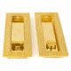 Plain Rectangular Pull Privacy Set - Polished Brass