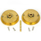 Art Deco Round Pull Privacy Set - Polished Brass