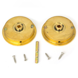 Plain Round Pull Privacy Set - Polished Brass