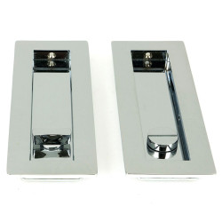 Plain Rectangular Pull Privacy Set - Polished Chrome