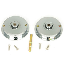 Plain Round Pull Privacy Set - Polished Chrome