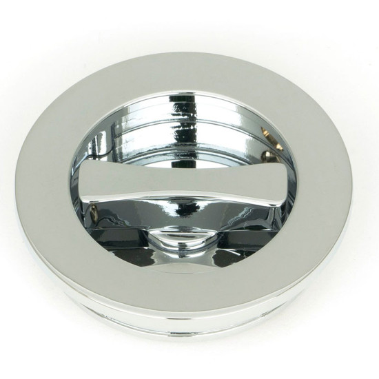 Plain Round Pull Privacy Set - Polished Chrome
