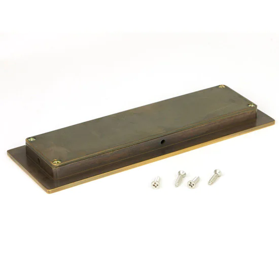 Plain Rectangular Pull - Aged Brass