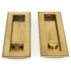 Art Deco Rectangular Pull Privacy Set - Aged Brass