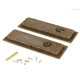 Art Deco Rectangular Pull Privacy Set - Aged Brass