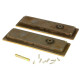 Plain Rectangular Pull Privacy Set - Aged Brass