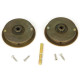 Art Deco Round Pull Privacy Set - Aged Brass