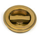 Art Deco Round Pull Privacy Set - Aged Brass