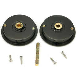 Art Deco Round Pull Privacy Set - Aged Bronze