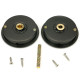 Art Deco Round Pull Privacy Set - Aged Bronze