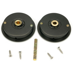 Plain Round Pull Privacy Set - Aged Bronze
