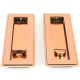Art Deco Rectangular Pull Privacy Set - Polished Bronze