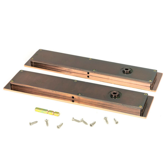 Plain Rectangular Pull Privacy Set - Polished Bronze