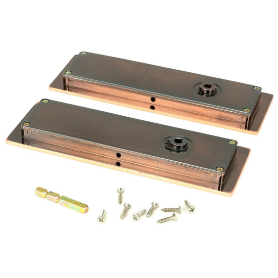 Plain Rectangular Pull Privacy Set - Polished Bronze