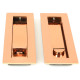 Plain Rectangular Pull Privacy Set - Polished Bronze