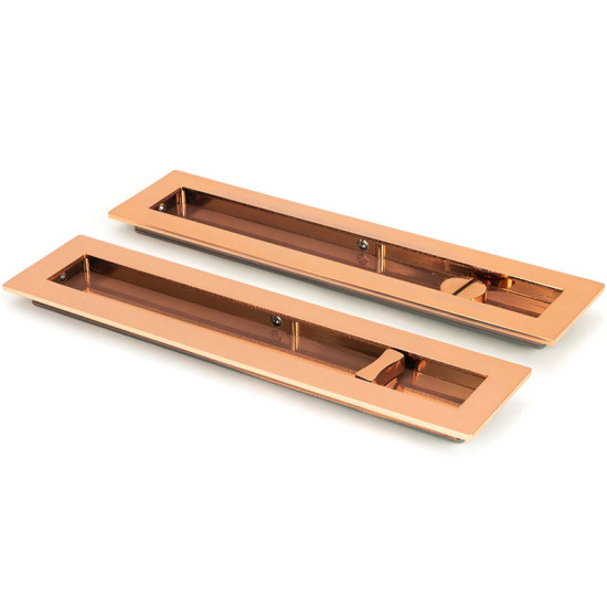 Plain Rectangular Pull Privacy Set - Polished Bronze