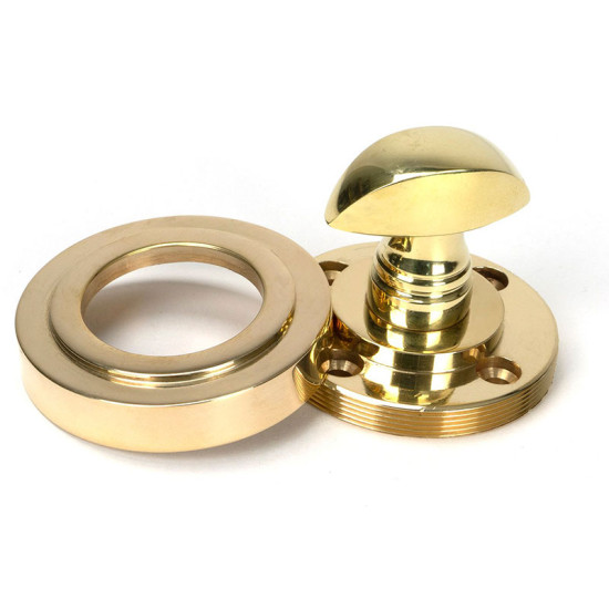 Polished Brass Art Deco Bathroom Thumbturn Set