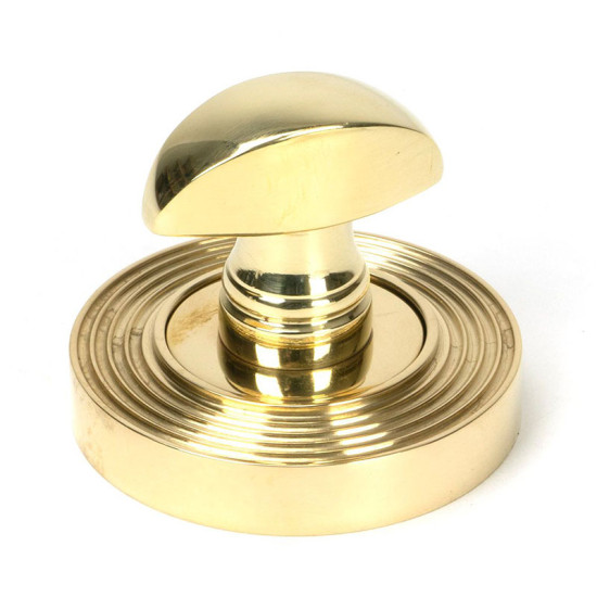 Polished Brass Beehive Bathroom Thumbturn Set