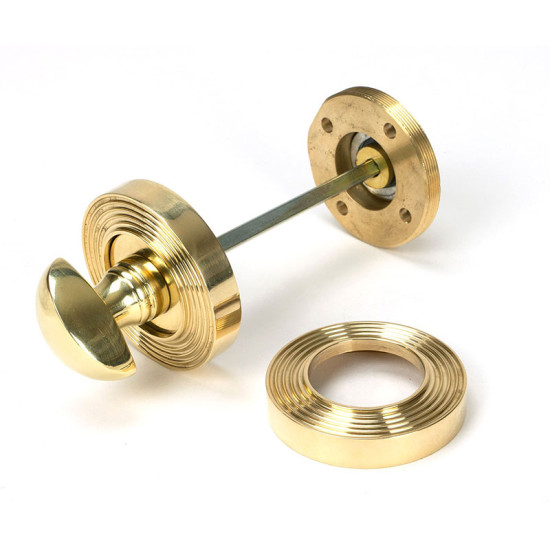 Polished Brass Beehive Bathroom Thumbturn Set