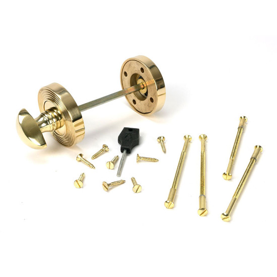 Polished Brass Beehive Bathroom Thumbturn Set