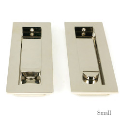 Plain Rectangular Pull Privacy Set - Polished Nickel