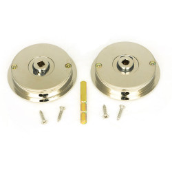 Art Deco Round Pull Privacy Set - Polished Nickel