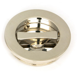 Plain Round Pull Privacy Set - Polished Nickel