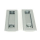 Art Deco Rectangular Pull Privacy Set - Satin Chrome