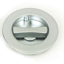 Plain Round Pull Privacy Set - Satin Chrome