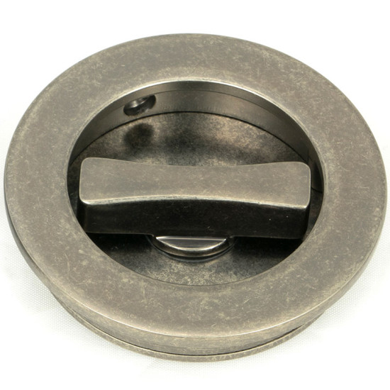 Blacksmith Pewter Patina Plain Round Pull Privacy Set