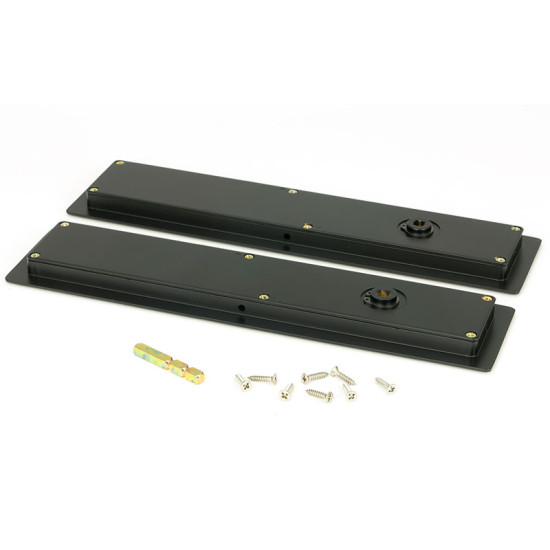 Art Deco Rectangular Pull Privacy Set - Matt Black