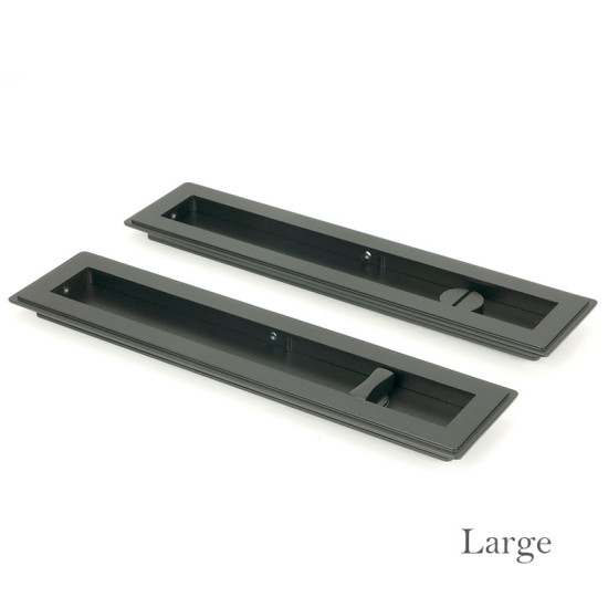 Art Deco Rectangular Pull Privacy Set - Matt Black