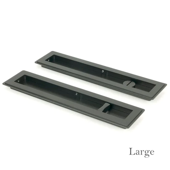 Art Deco Rectangular Pull Privacy Set - Matt Black