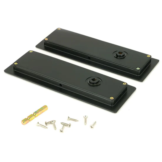 Art Deco Rectangular Pull Privacy Set - Matt Black
