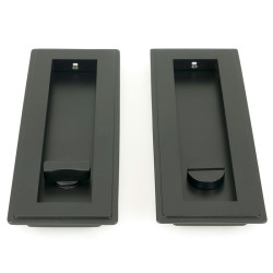 Art Deco Rectangular Pull Privacy Set - Matt Black