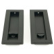 Art Deco Rectangular Pull Privacy Set - Matt Black