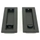 Art Deco Rectangular Pull Privacy Set - Matt Black