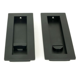 Plain Rectangular Pull Privacy Set - Matt Black
