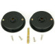 Art Deco Round Pull Privacy Set - Matt Black