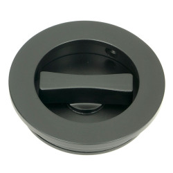 Plain Round Pull Privacy Set - Matt Black