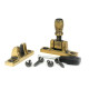 Aged Brass Mushroom Brighton Fastener - Narrow (Square)