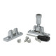 Satin Chrome Brompton Brighton Fastener - Narrow (Square)