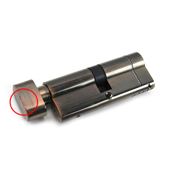 40/40 Keyed Alike Euro Cylinder Thumbturn - Polished Bronze Finish Seconds