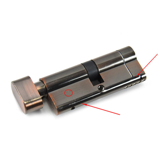40/40 Keyed Alike Euro Cylinder Thumbturn - Polished Bronze Finish Seconds