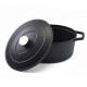 Matt Black Enamelled Oval Cast Iron Casserole Cooking Pot