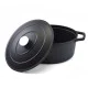 Matt Black Enamelled Oval Cast Iron Casserole Cooking Pot