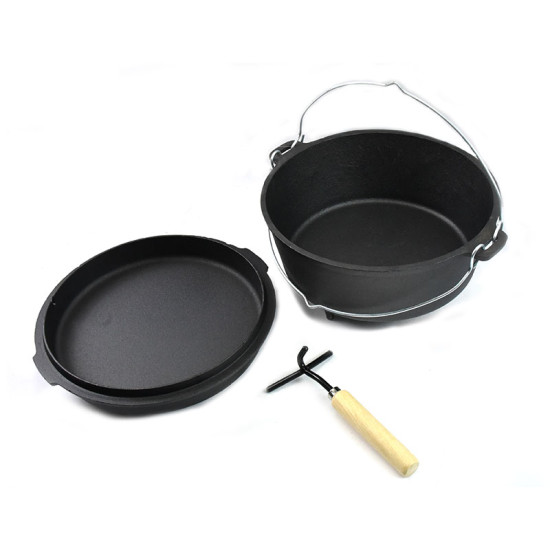 Large Cast Iron Dutch Oven Cooking Pot