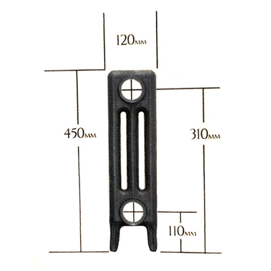 SMALL Victorian 3 Column - Cast Iron Radiator