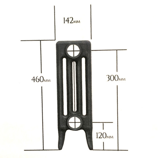 SMALL Victorian 4 Column - Cast Iron Radiator