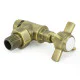 Westminster Crosshead Manual Angled Radiator Valves - Antique Brass